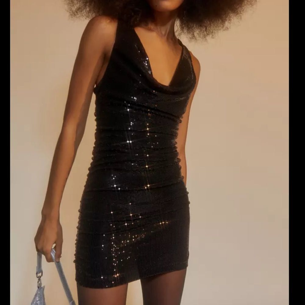 NWT Urban Outfitters Dua Cowl Neck Sequin Mini Dress XS